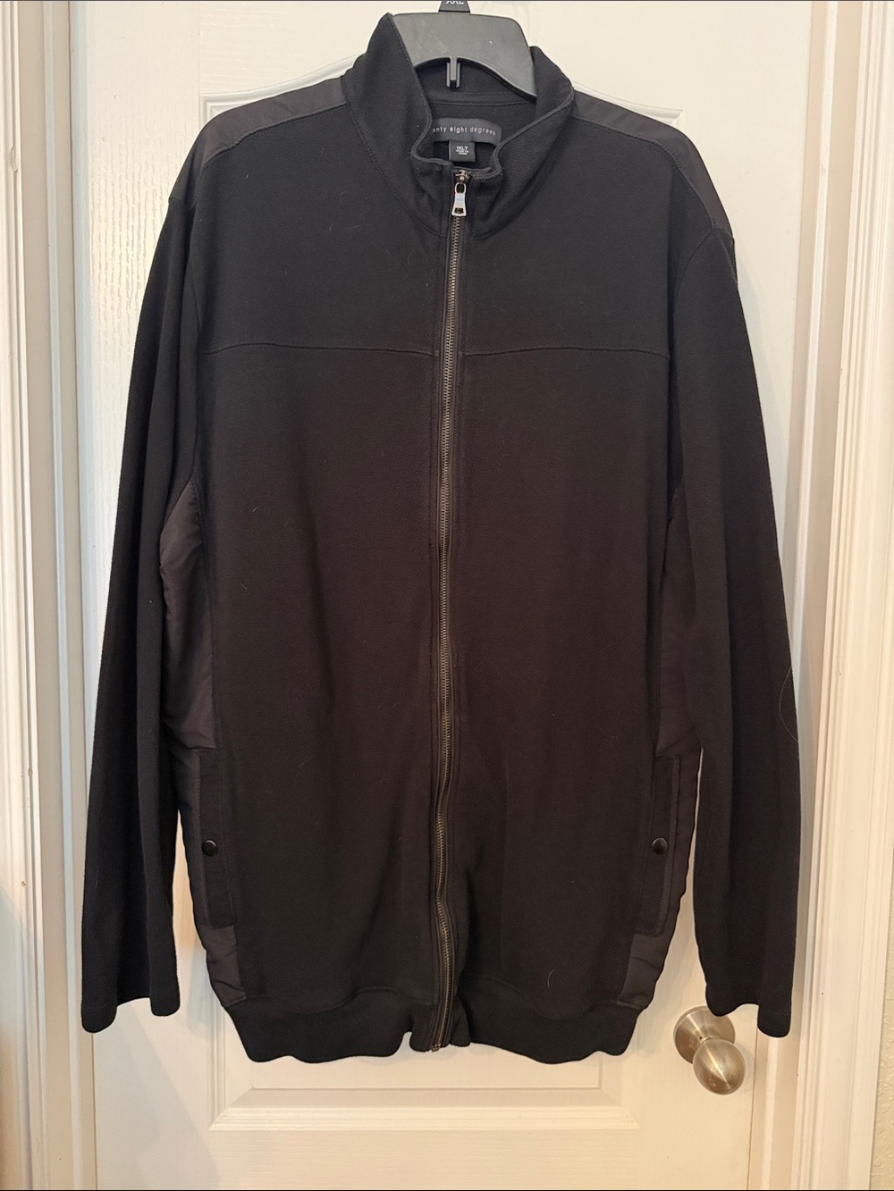 Lightweight Full-Zip Men's Sweater Jacket - Black size 1XLT